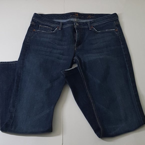 Women's 7FOR ALL MANKIND Boot Cut Jeans Size 32 Blue - Picture 5 of 12